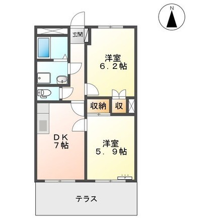 半田市宮本町のアパートの間取り