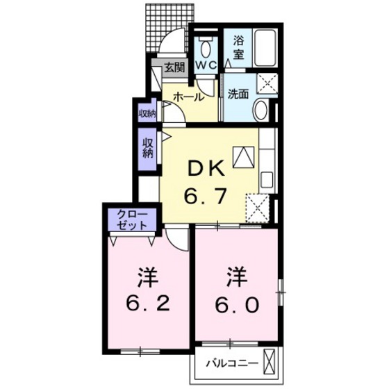 広島市安佐南区伴中央のアパートの間取り