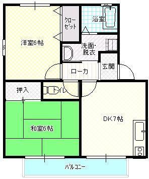 大崎市古川旭のアパートの間取り