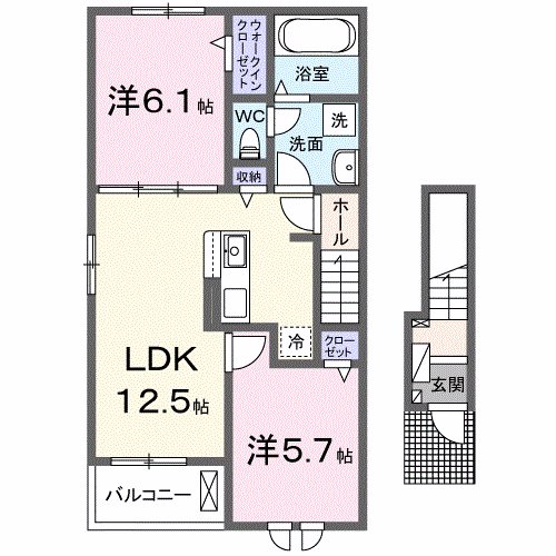 東近江市林田町のアパートの間取り