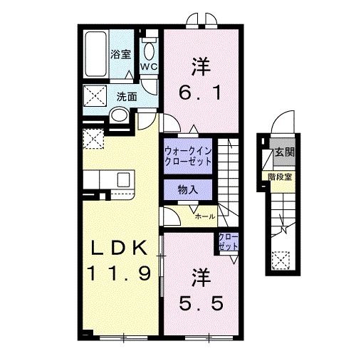 留萌市潮静のアパートの間取り