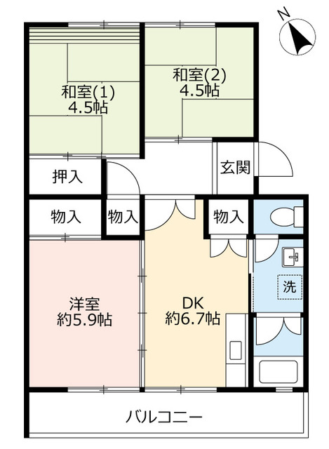 ＵＲ泉南一丘の間取り