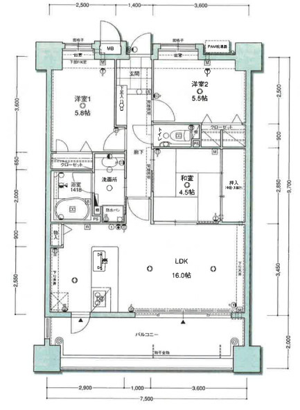 アクロス箱崎ステーションプラザの間取り