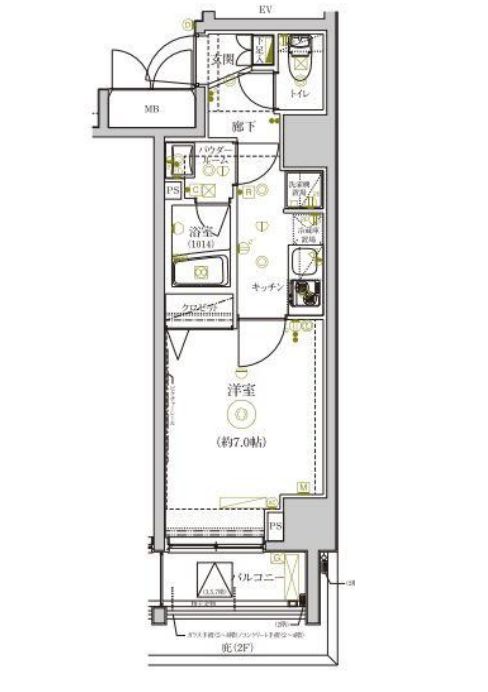 【港区赤坂のマンションの間取り】