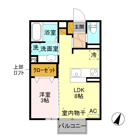 アリスコート・ＳＩＭＩＺＵ　A　2階の物件の間取り