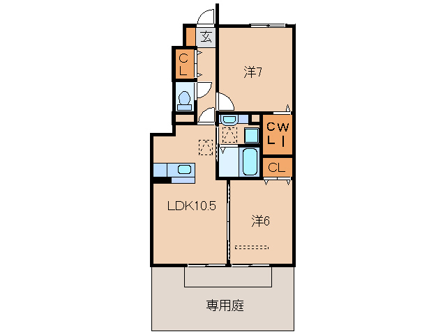 D-room内原の間取り