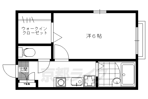 長岡京市神足のアパートの間取り