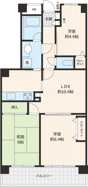 東建ニューハイツ拝島の間取り