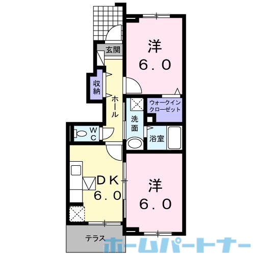 ベル　フルーヴ　Ａの間取り