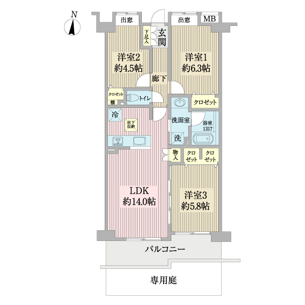 コスモ都立大学の間取り