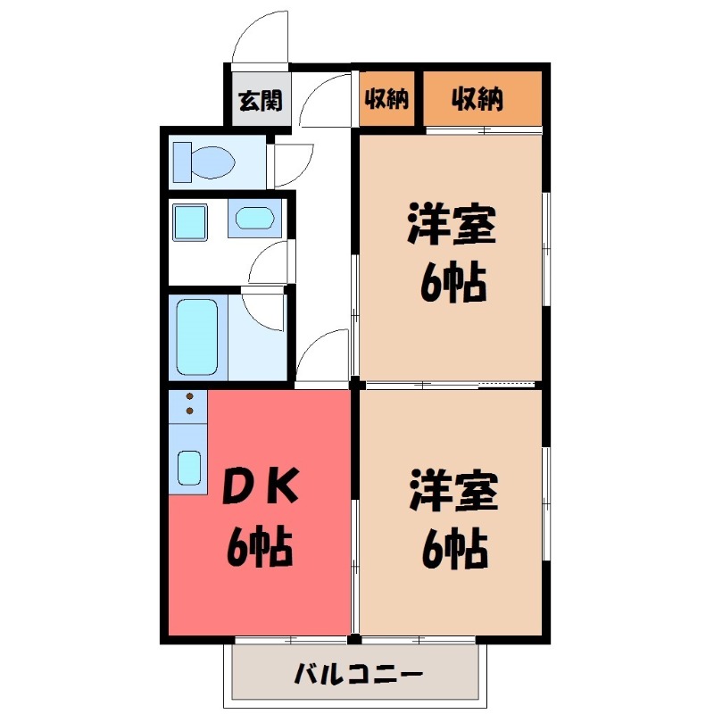 宇都宮市御幸町のマンションの間取り