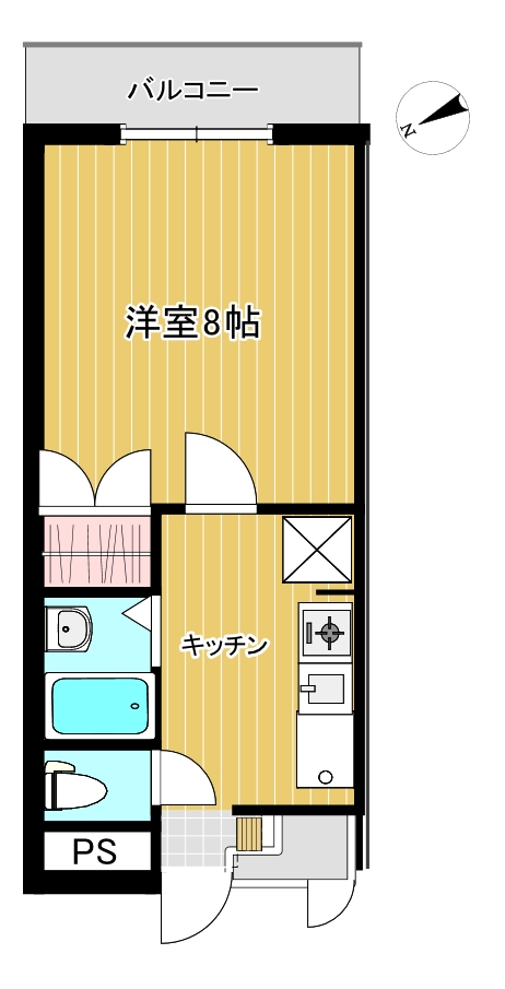 米子市旗ヶ崎のマンションの間取り