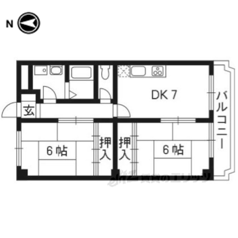 京都市南区久世上久世町のマンションの間取り