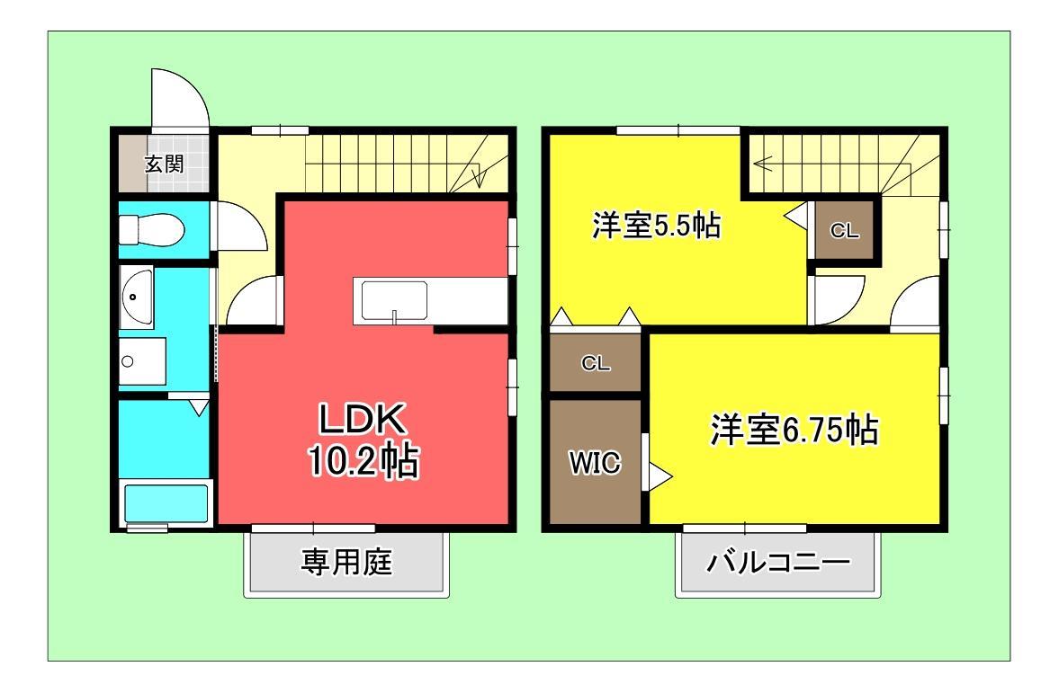 安芸郡海田町稲葉のアパートの間取り