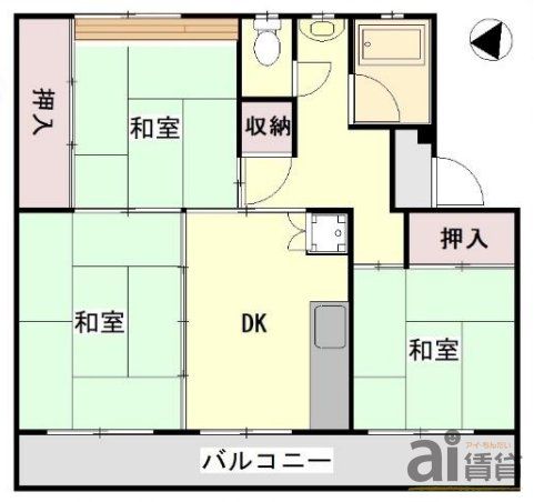 川越市三光町のアパートの間取り