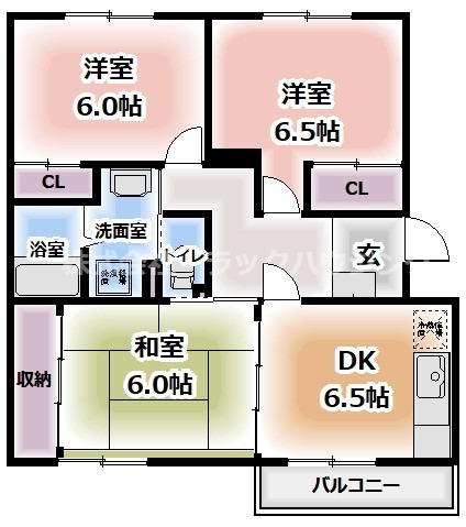 寝屋川市堀溝のマンションの間取り