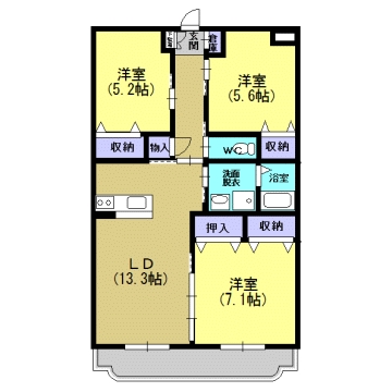 シャルム文化通の間取り