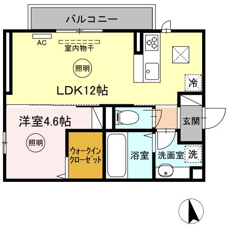 北九州市若松区桜町のアパートの間取り