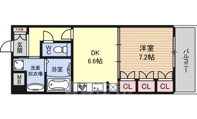 【堺市堺区栄橋町のマンションの間取り】