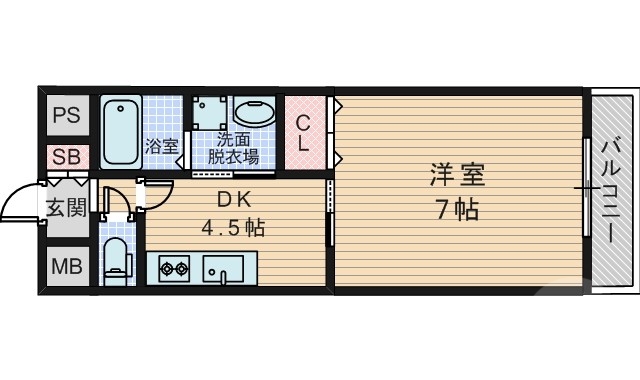 【大阪市東淀川区淡路のマンションの間取り】