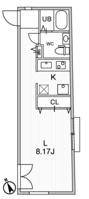 新宿区西新宿のマンションの間取り