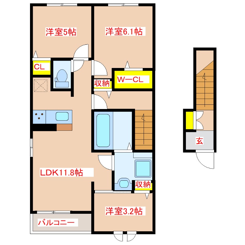 さくらヒルズ　Ｄの間取り