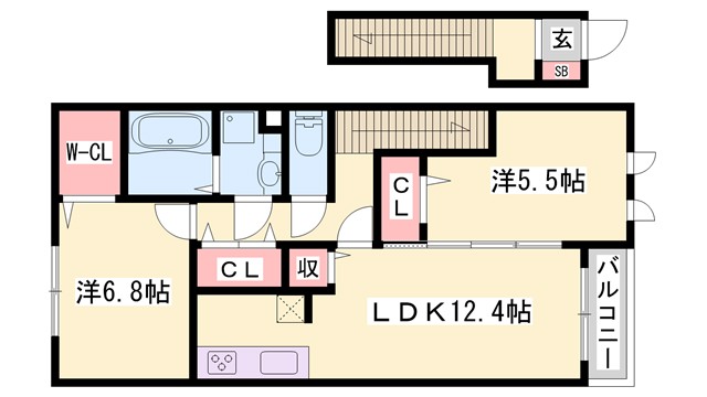 ＪＲ姫新線 播磨高岡駅 徒歩38分 2階建 築10年の間取り写真