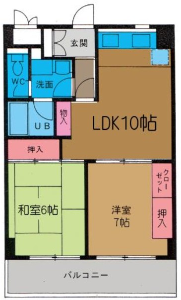 ＪＲ総武線 西荻窪駅 徒歩1分 10階建 築39年の間取り写真
