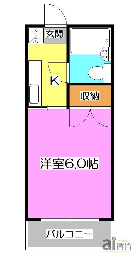 西武池袋線 所沢駅 徒歩13分 3階建 築40年の間取り写真