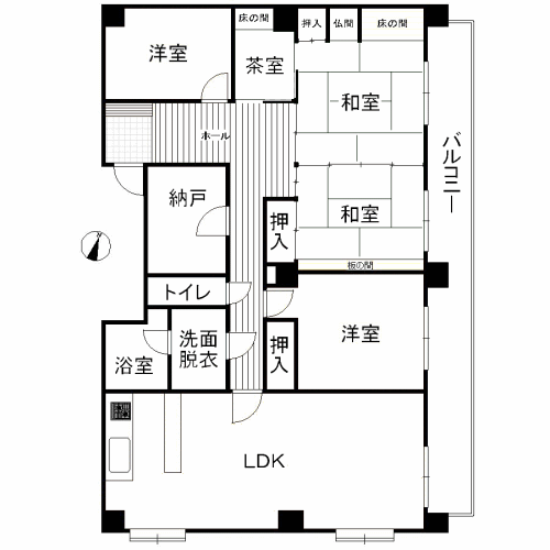 広島市西区東観音町のマンションの間取り