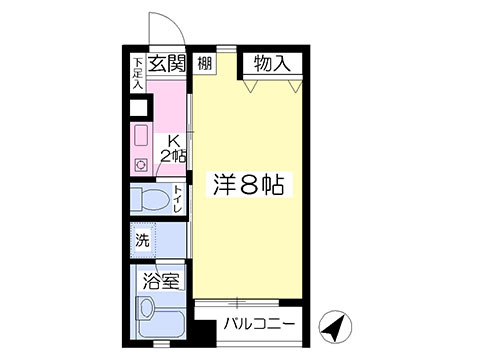 松山市正円寺のマンションの間取り