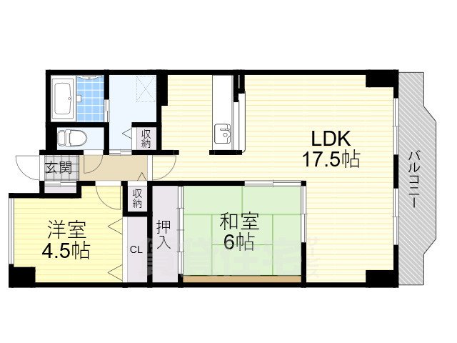 豊中市上新田のマンションの間取り