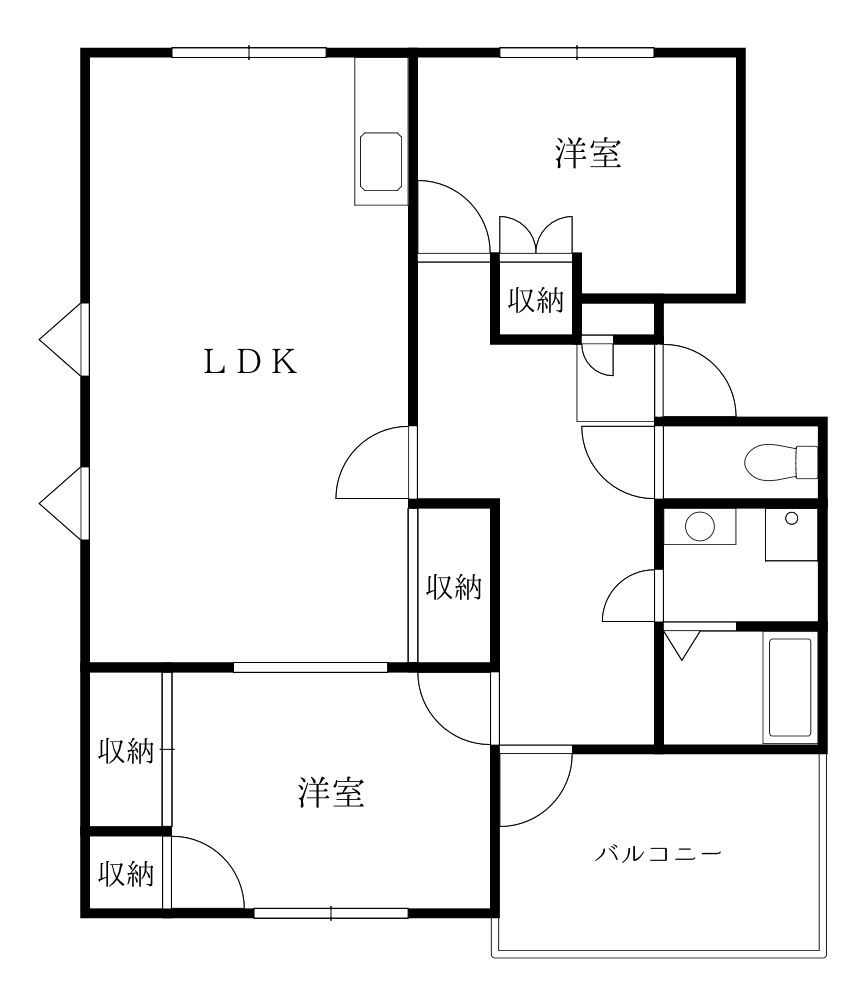 徳島市国府町和田のマンションの間取り