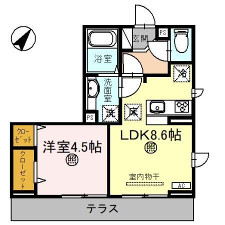 所沢市けやき台のアパートの間取り