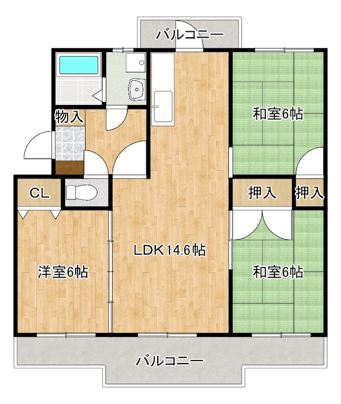 サンハイツ塔原の間取り