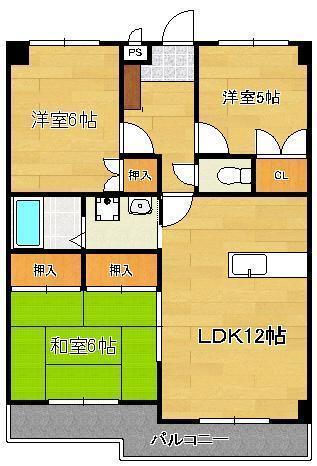 北九州市八幡西区京良城町のマンションの間取り