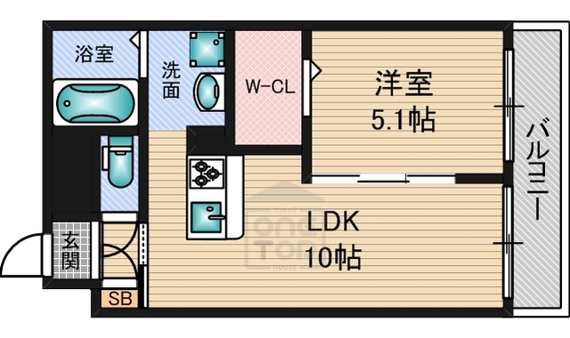 吹田市広芝町のマンションの間取り