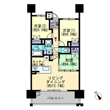 福山市入船町のマンションの間取り