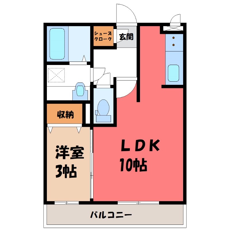 オペラハウス上大島 Cの間取り