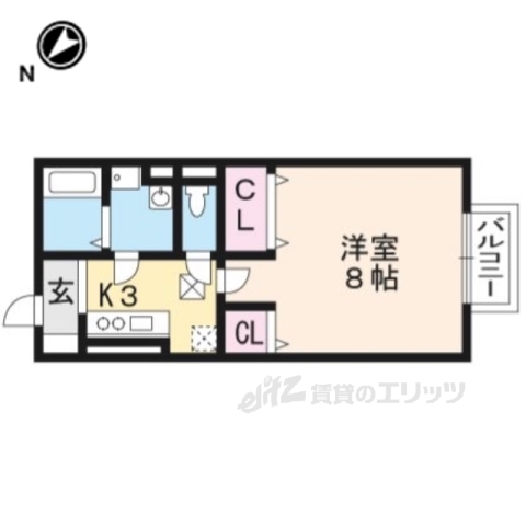 高島市マキノ町高木浜のアパートの間取り