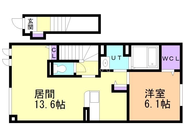 砂川市吉野三条南のアパートの間取り