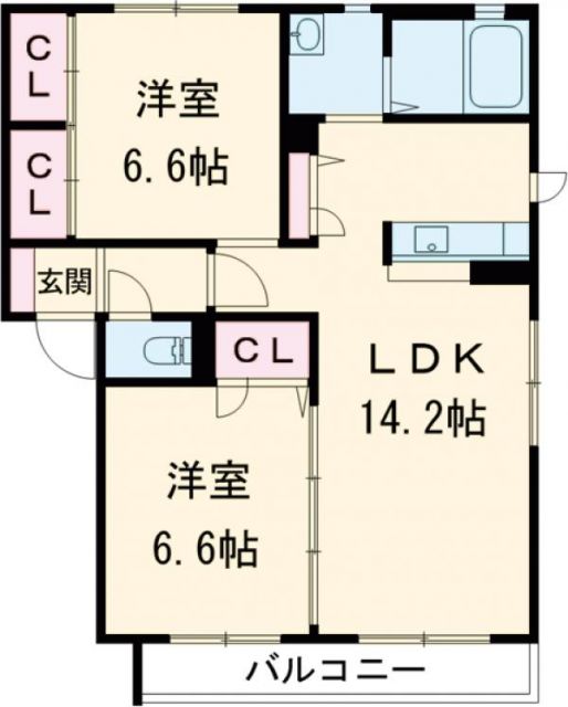 員弁郡東員町大字六把野新田のアパートの間取り