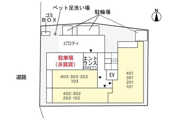 【ルナ アウローラの駐車場】