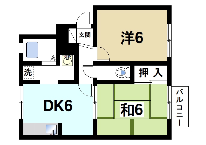 奈良市今市町のアパートの間取り