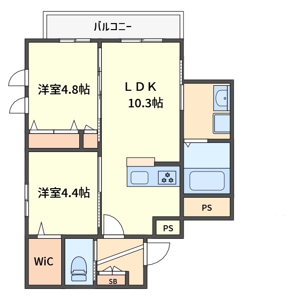 荒川区東日暮里のマンションの間取り