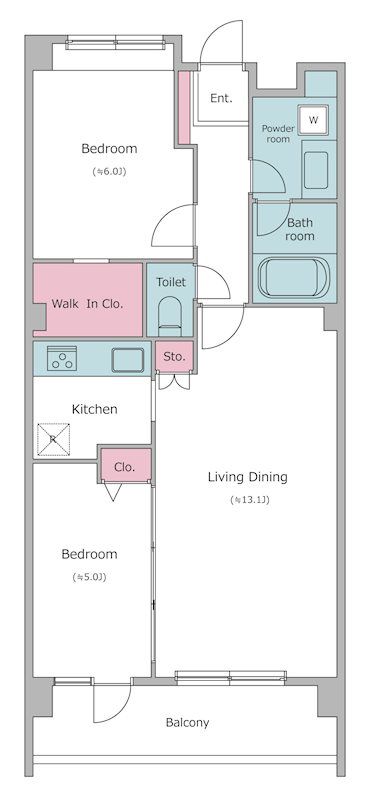 目黒区中目黒のマンションの間取り