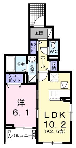 青梅市畑中のアパートの間取り