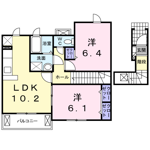 福山市新市町大字戸手のアパートの間取り