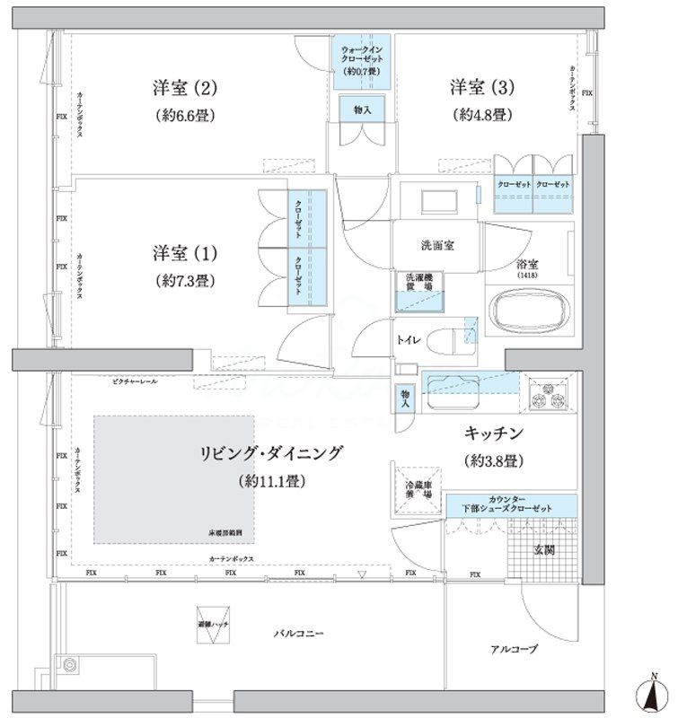 世田谷区砧のマンションの間取り