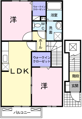 シエルブルーI　202号室の間取り